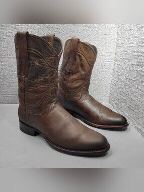 Tecovas The Earl Mens Size US 10 D Cafe Brown Goat Leather Western Roper Boots